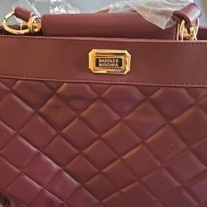 Badgley Mischka Quilted Burgundy Handbag